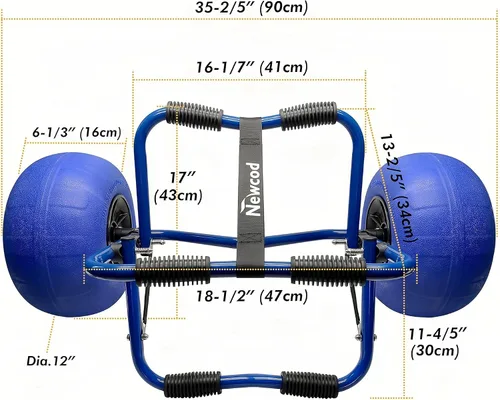 Vista 11 de Newcod Carrito de kayak, carrito de kayak para llevar kayak, canoa, tabla de remo SUP