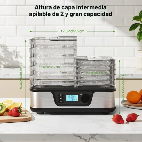 Vista 5 de Electactic Deshidratador de alimentos de 5 bandejas con temporizador de 72
