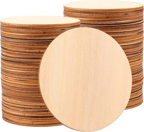 Vista 10 de 20 discos de madera de 12 pulgadas para manualidades, círculo de madera sin terminar, recortes redondos de madera para manualidades, pintura, puerta
