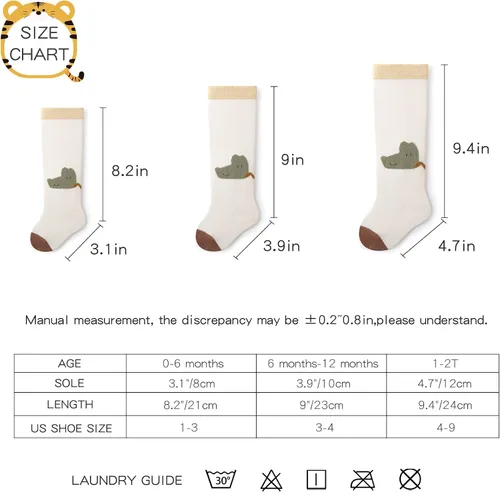 Vista 6 de HOSUEYUAN - Calcetines largos hasta la rodilla para bebés y niñas, 36 pares