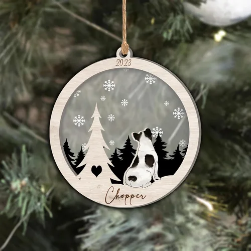 Vista 16 de Nazenti Adorno de Navidad conmemorativo personalizado, regalo personalizado de recuerdo de perro, condolencias por pérdida de mascotas, sabueso
