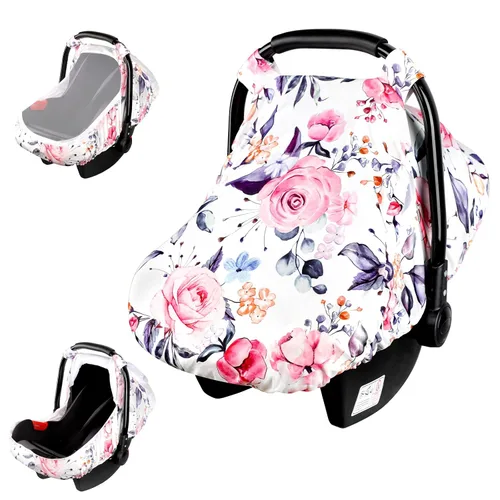 Vista 10 de Toldo para asiento de automóvil infantil arcoíris con ventanas abiertas y malla transpirable, a prueba de patadas, suave y elástica, funda