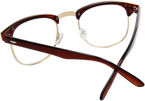 Vista 3 de Shiratori Nuevas gafas de lente transparentes sin borde de medio marco vintage de moda