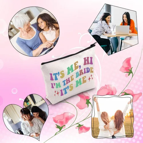 Vista 6 de TSOTMO Regalo de novia para esposa, regalo de fiesta nupcial It's Me, Hi I'm The Bride It's Me, regalo para mujeres, Beige, Novia