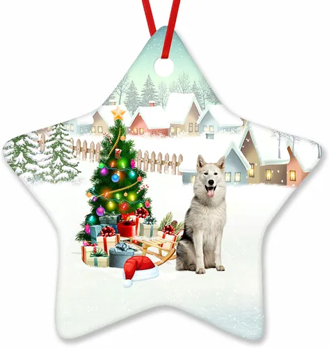 Vista 97 de Prezzy Airedale Terrier - Adorno para decoración de árbol de Navidad, regalos lindos para amantes de los perros, para familiares y amigos, nuevo