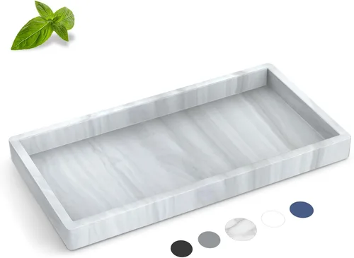 Vista 12 de Bandeja de baño de silicona, bandeja de baño pequeña negra a prueba de roturas, bandejas de tocador duraderas de silicona de alta calidad para Negro