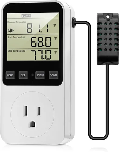 Vista 7 de Diymore Termostato digital enchufable de 1800 W Controlador de temperatura y humedad Termostato digital eléctrico Calefacción CoolingMode
