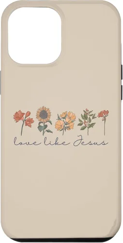 Vista 26 de Love Like Jesus - Carcasa para iPhone 17, diseño de flores y texto bíblico, religioso
