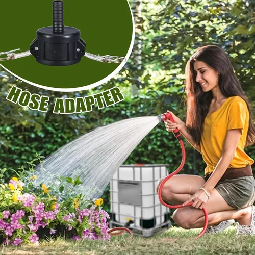 Vista 2 de Accesorios de bolsa IBC de 275 y 330 galones, ajuste de bloqueo de leva, adaptador de drenaje de tanque para manguera de jardín, accesorios Camlock