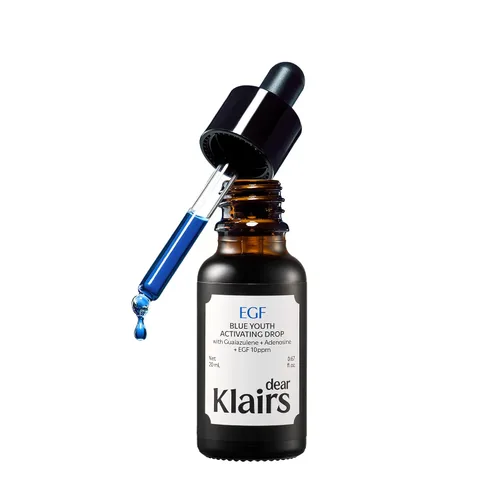 Vista 11 de DearKlairs - Suero coreano EGF – Gota activadora juvenil azul con EGF y FGF (10 ppm cada uno), reparación de barrera y marcas post-imperfección