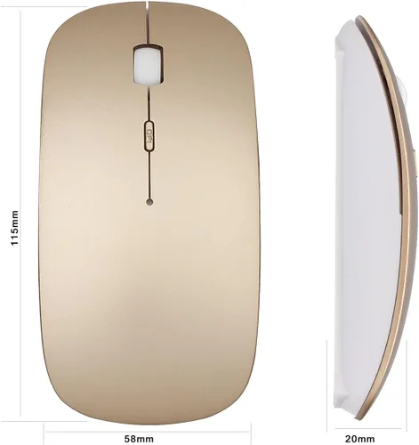 Vista 7 de Combo de teclado y mouse inalámbricos, compacto de tamaño completo de 2.4 GHz, ultra delgado, teclado inalámbrico con teclado numérico y mouse