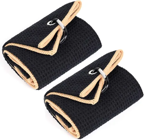 Vista 16 de Mile High Life Toalla de golf premium de tejido de gofre, 16 x 24 pulgadas, extra absorbente y de secado rápido, microfibra ultrasuave, clip