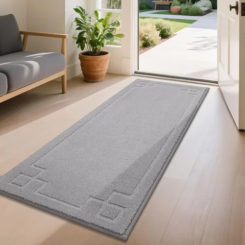 Vista 42 de BEQHAUSE - Tapete para puerta de 20 x 32 pulgadas, antideslizante, lavable para interiores, color beige