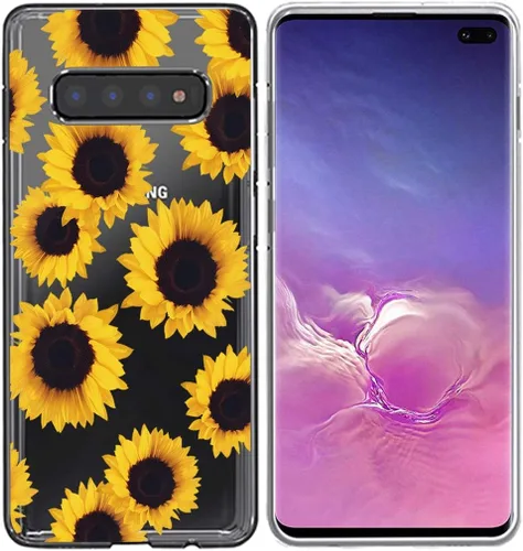 Vista 9 de Funda para Galaxy S10 Plus, para Samsung S10+ Funda de silicona TPU absorbente de golpes con mariposa transparente para Samsung Galaxy S10 Plus
