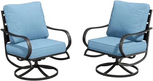 Vista 70 de MFSTUDIO Juegos de muebles de patio, sofás de conversación de metal para exteriores con 1 sofá de 3 asientos para jardín, cojín beige