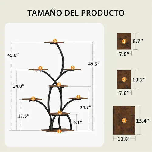Vista 2 de CODACE Soporte para plantas de interior con luces de crecimiento, estante para plantas de 6 niveles para interiores, soportes de esquina de 50