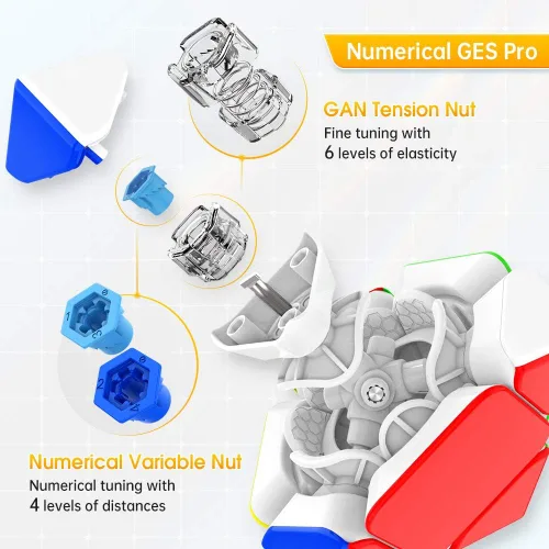 Vista 2 de GAN Skewb 8 imanes, cubo magnético de velocidad Gans Skewb rompecabezas cubo mágico ligero GES Pro 90° corte de esquina para niños adultos