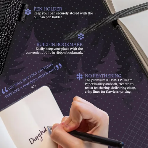 Vista 3 de Dingbats* - Cuaderno de bolsillo con puntos A6 de vida silvestre - Diario pequeño de tapa dura de piel sintética para trabajo, viajes, bolsillo