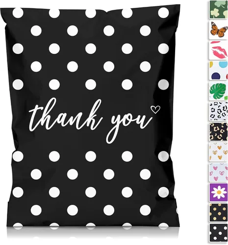 Vista 15 de JinRuiKJ Paquete de 25 sobres de polietileno con estampado de leopardo negro, 10x13, bolsas de envío para ropa, bolsas de correo autoadhesivas