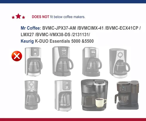Vista 7 de Repuesto universal para cafetera de 12 tazas, compatible con Mr Coffee, Black&Decker, Hamilton Beach y la mayoría de las cafeteras de marcas