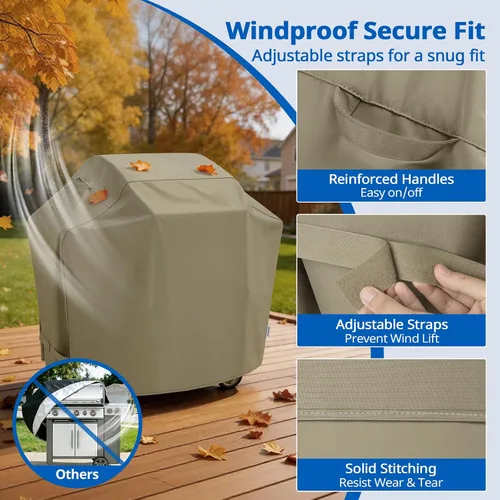 Vista 5 de SunPatio - Funda para parrilla de 48 pulgadas para exteriores, cubierta resistente para barbacoa con costura sellada impermeable