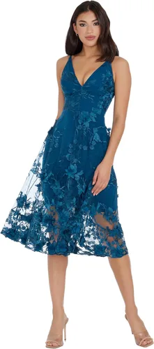 Vista 17 de Dress the Population Vestido midi para mujer Audrey, con escote profundo Begonia