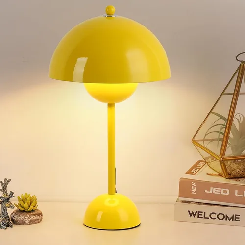 Vista 17 de Lámpara de mesa moderna Mid-Century Bud para dormitorio, con certificación Verde cazador