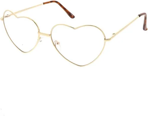 Vista 3 de Gafas de filtro de luz azul con marco de corazón de metal de cultura de moda