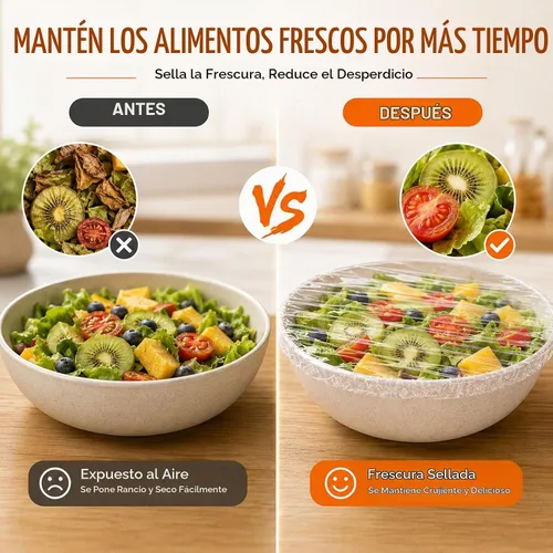 Vista 6 de 100 fundas elásticas desechables para tazones, envolturas elásticas para 100 pzas