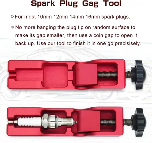 Vista 2 de Kingson Herramienta universal para bujías con medidor de calibrador compatible con la mayoría de bujías de 0.394 in, 0.472 in, 0.551 in y 0.630 in
