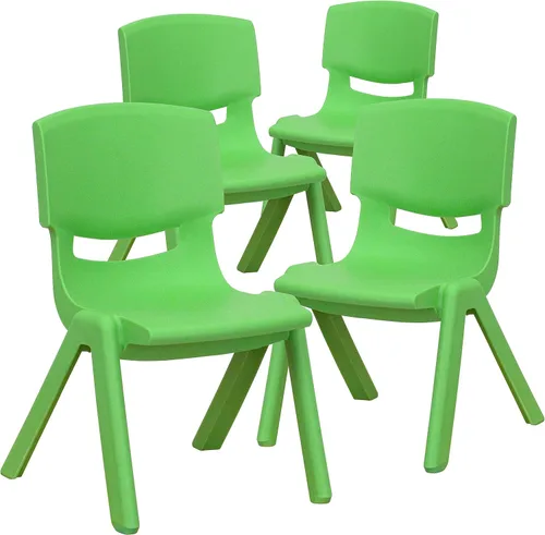 Vista 27 de Flash Furniture - Silla escolar apilable de plástico azul con altura de asiento de 10 1/2 pulgadas