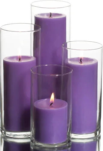 Vista 5 de Eastland - Juego de 4 soportes cilíndricos para pilar y velas de pilar Richland