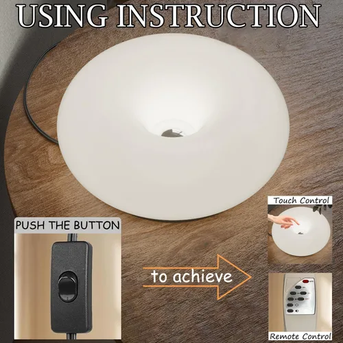 Vista 6 de Lámpara de dona blanca de diseño creativo, aplique de pared enchufable o lámpara de mesa Lámpara de ambiente de doble uso, moderna lámpara de pared