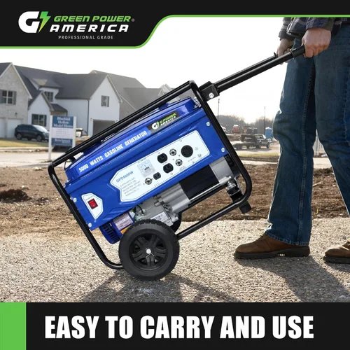Vista 7 de Green-Power America Generador de gasolina GPD5000W, Verde/Negro