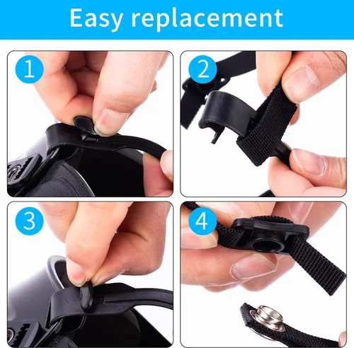 Vista 6 de Hockey Helmet Chin Strap with Single Strengthened Snap Ice Hockey Chin Strap Replacement Parts Loop Repair Kit
