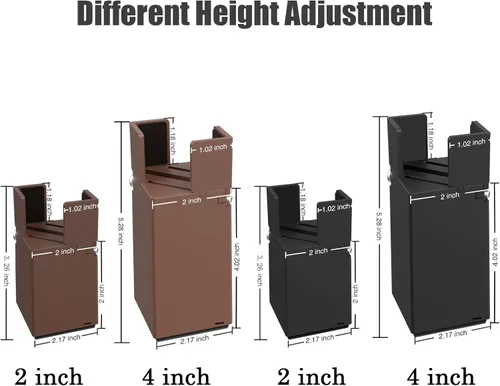 Vista 2 de Sephyroth Elevadores de Cama Ajustables Elevadores de Muebles Paquete de 4 con Abrazadera de Tornillo. Elevadores de Mesa Escritorio Silla. Negro