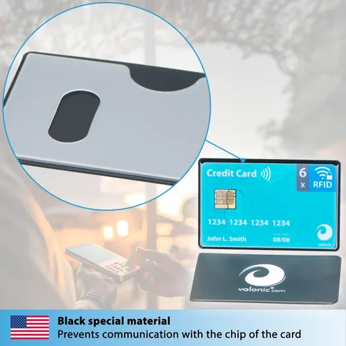 Vista 9 de valonic Juego de 6 fundas de bloqueo RFID - inserción desde la parte superior, funda protectora de tarjeta de crédito para cartera - Bloque