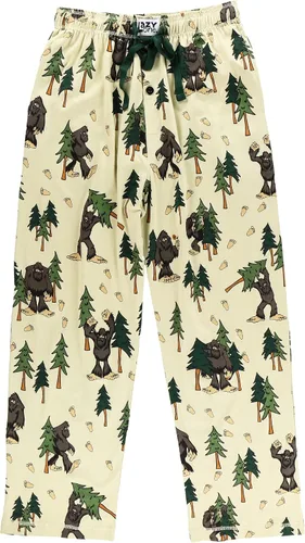 Vista 3 de Lazy One Bear & Bigfoot - Pantalones de pijama para hombre, pantalones separados para hombre, pantalones de descanso, divertidos, humorísticos