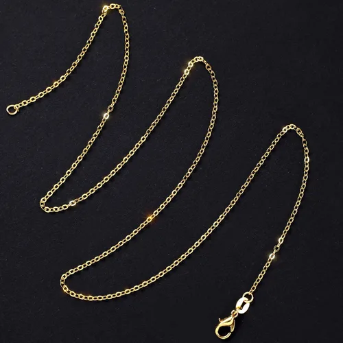 Vista 3 de Paquete de 50 cadenas de collar chapadas en plata a granel, paquete de cadenas de cable para fabricación de joyas