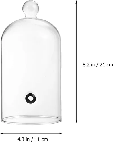 Vista 4 de Cabilock Cubierta protectora de 4.3 pulgadas para pasteles, pan, cúpula de cristal resistente al calor para hogar, cocina, fiesta, exhibición