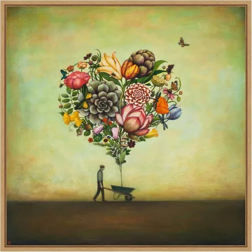 Vista 11 de Amanti Art Lienzo enmarcado para pared, diseño botánico de corazón grande de 16 x 16 pulgadas, por Duy Huynh, lienzo enmarcado para pared, obras