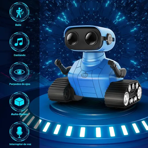 Vista 2 de Hamourd Juguetes robot para niños y niñas, robots emo recargables con control remoto con demostración automática, cabeza y brazos flexibles