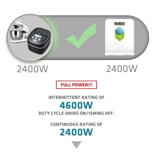 Vista 8 de UMI 2400W Convertidor de voltaje de 220 V a 110 V, convertidor de potencia de 220 V a 110 V de servicio pesado con modo automático, convertidor