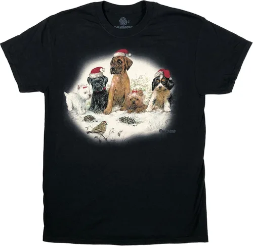 Vista 3 de The Mountain Camiseta de manga corta The Mountain Warrior Wolf para hombre Negro - Catpun