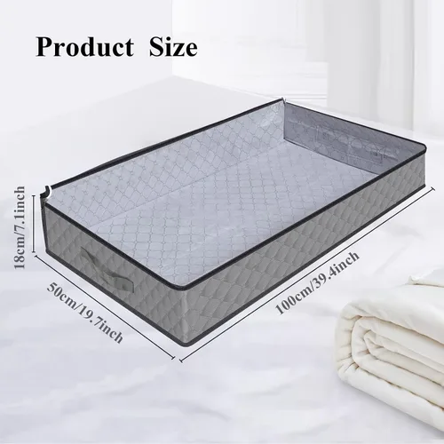 Vista 3 de Homelove Bolsas de almacenamiento para debajo de la cama, paquete de 2 contenedores de almacenamiento de tela debajo de la cama con asas reforzadas