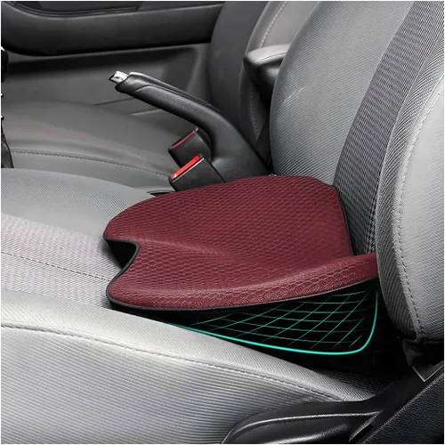 Vista 7 de Cojín de asiento de automóvil, almohadilla de espuma viscoelástica para asiento de automóvil, cómoda almohada de respaldo bajo y coxis para aliviar