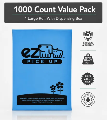 Vista 3 de EZ Pickup Bolsas de basura para perros de 1000 unidades, bolsas para excrementos Paseo de perros, a prueba de fugas, resistente, bolsas
