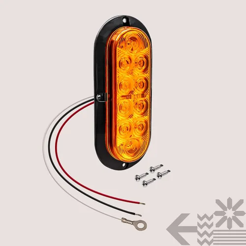 Vista 8 de TRUE MODS - Luz trasera LED ovalada ámbar de 6 pulgadas [DOT FMVSS 108] [SAE I6P] [montaje en superficie] [IP67 resistente al agua]