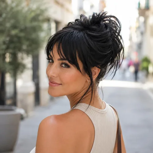 Vista 3 de CAISHA Prettyshop - Banda elástica XXL tipo postizo de cabello voluminoso ondulado, ideal para peinados recogidos de novias o rodetes desaliñados