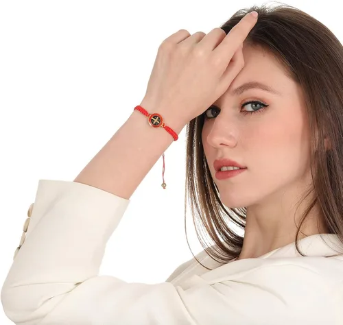 Vista 5 de 612 pulseras de la Virgen María San Benito San Juda rosario hechas a mano nudo rojo pulsera de la suerte para hombres o mujeres como regalo y se